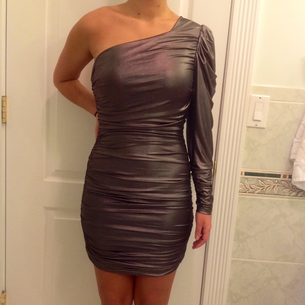 Bebe metallic party dress